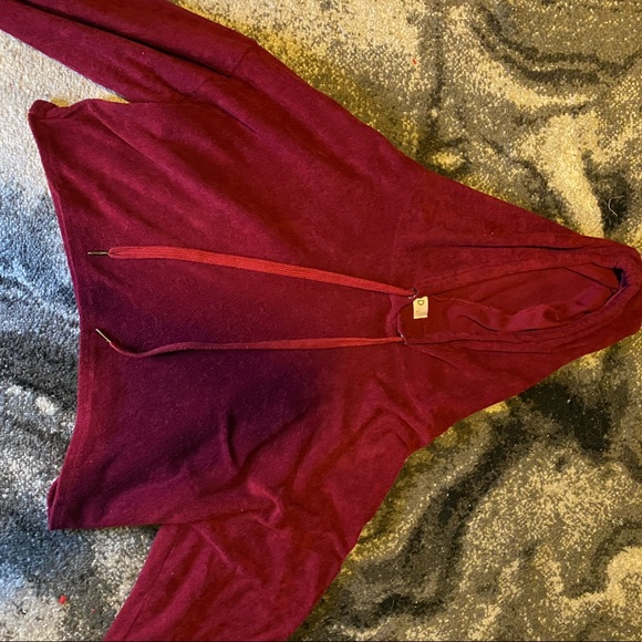 Red Cropped light weighted sweatshirt. - Picture 2 of 3